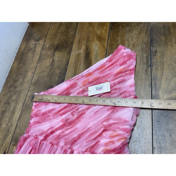 Hutch - Savvy Pink Blurred Berry Floral Tulle One Shoulder Dress Size 6 NWT - Picture 9 of 14